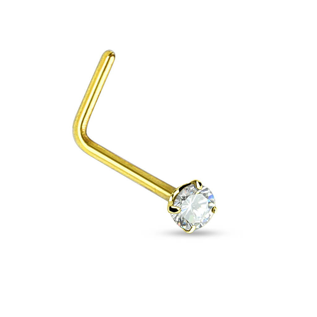 Nose L-Shape Zirconia Gold