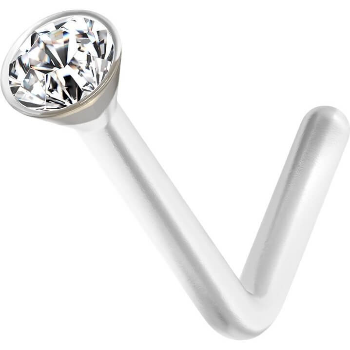 Nez En Forme de L Zircone Argent