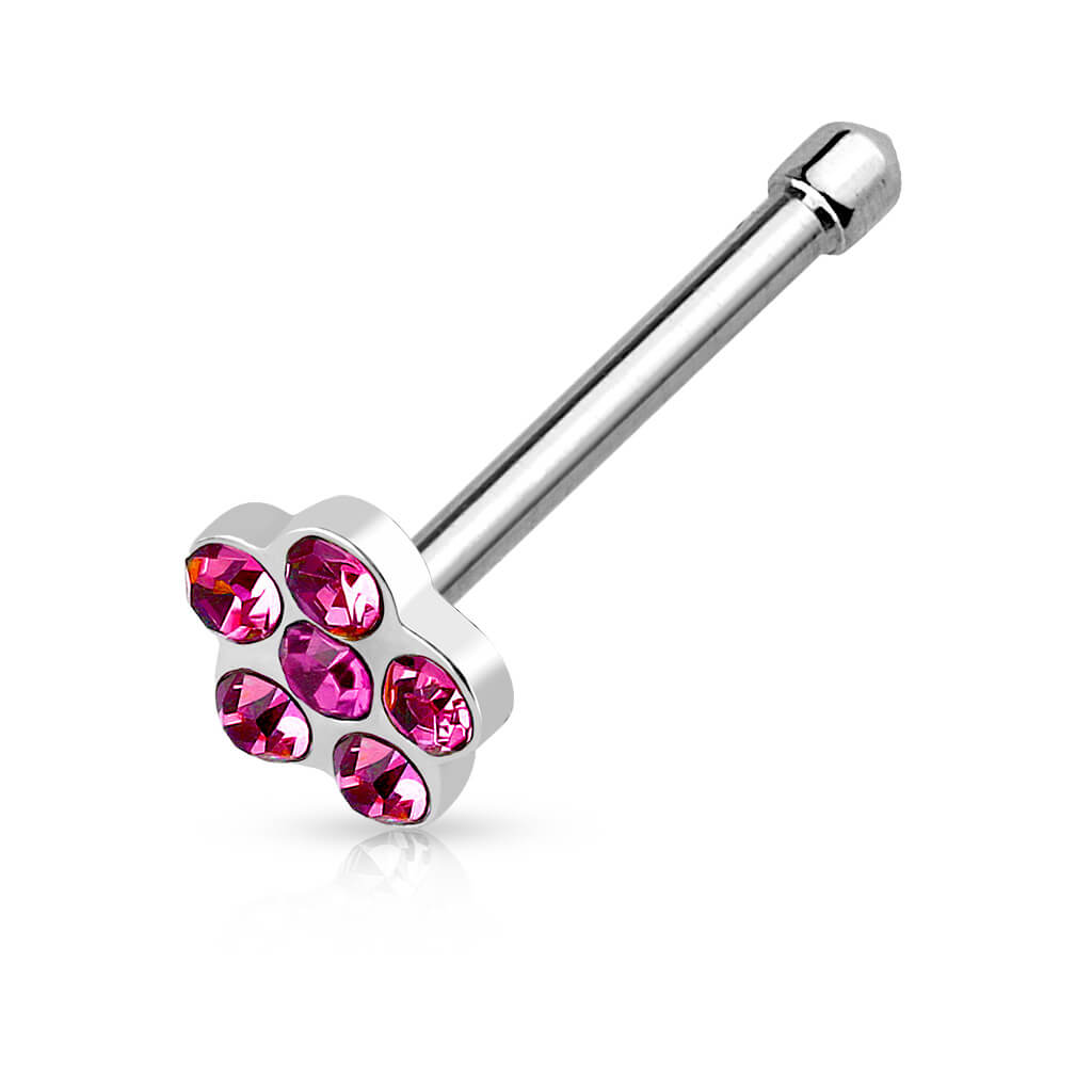 Nariz Stud Flor Circonita Plata