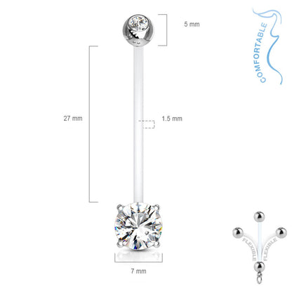 Belly Button Piercing Round Zirconia