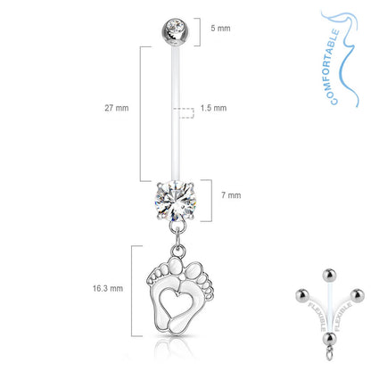 Belly Button Piercing BABY ON BORD dangle Zirconia