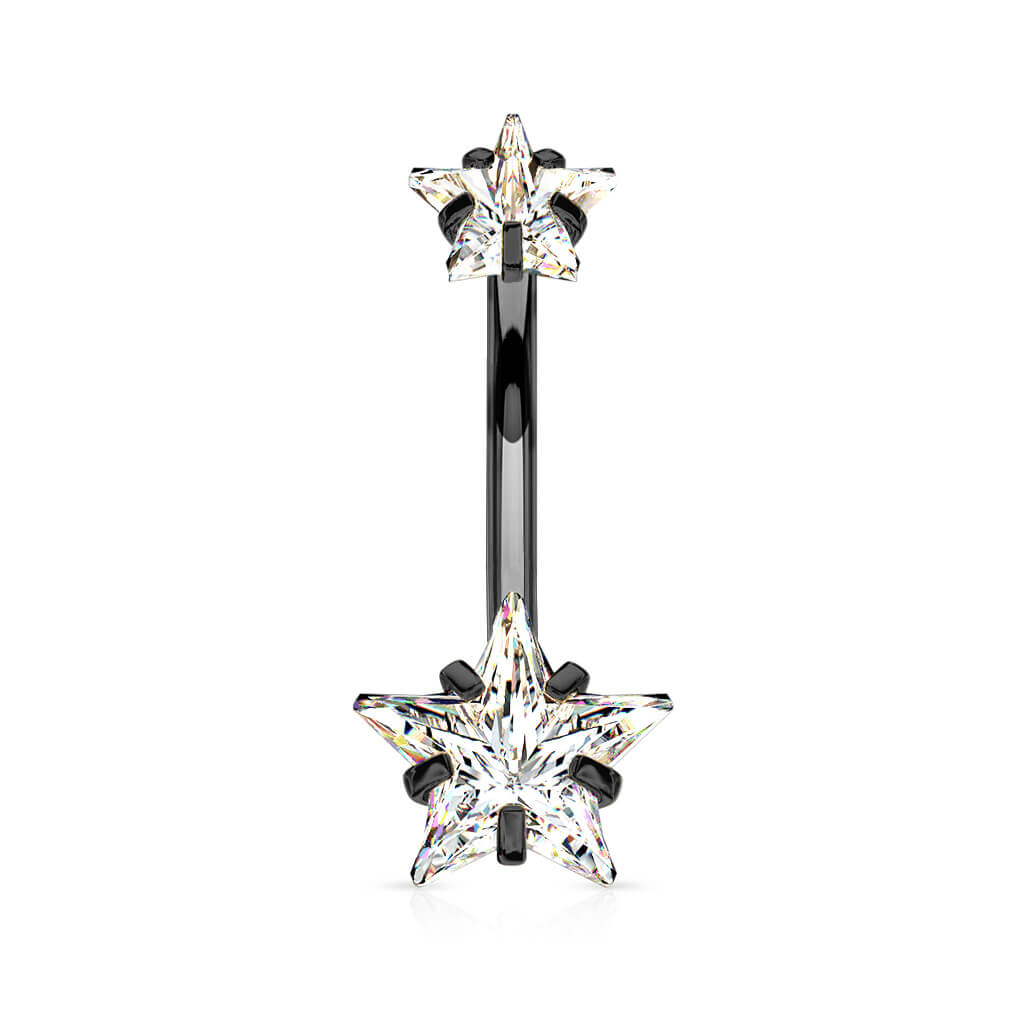 Belly Button Piercing Star Zirconia Internally Threaded