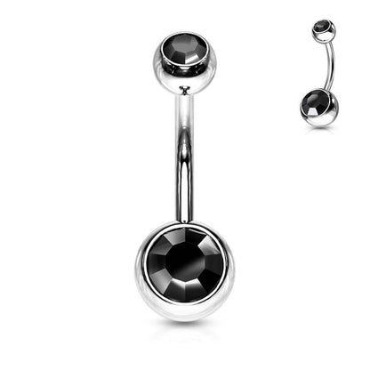 Piercing Ombelico Zirconi a sfera