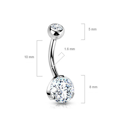 Piercing Nombril Zircone Ronde Argent