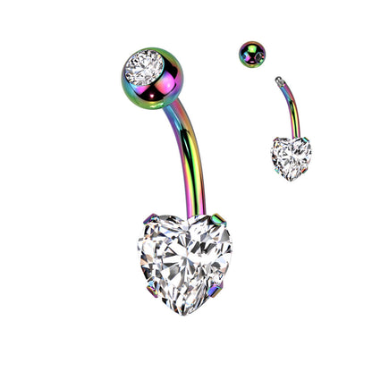 Piercing Ombelico Zircone a cuore