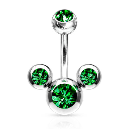 Belly Button Piercing 3 Zirconia