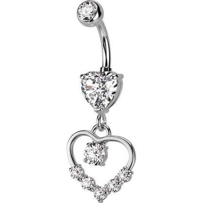 Piercing Nombril Pendentif Cœur Zircone