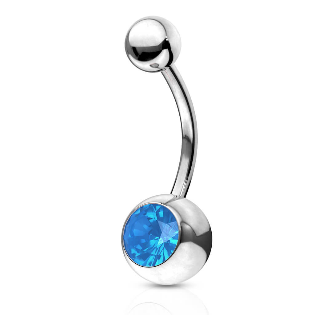 Bauchnabelpiercing Kugel Opal Silber