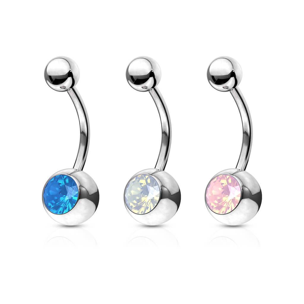 Piercing Ombelico Zircone incastonato nell´argento