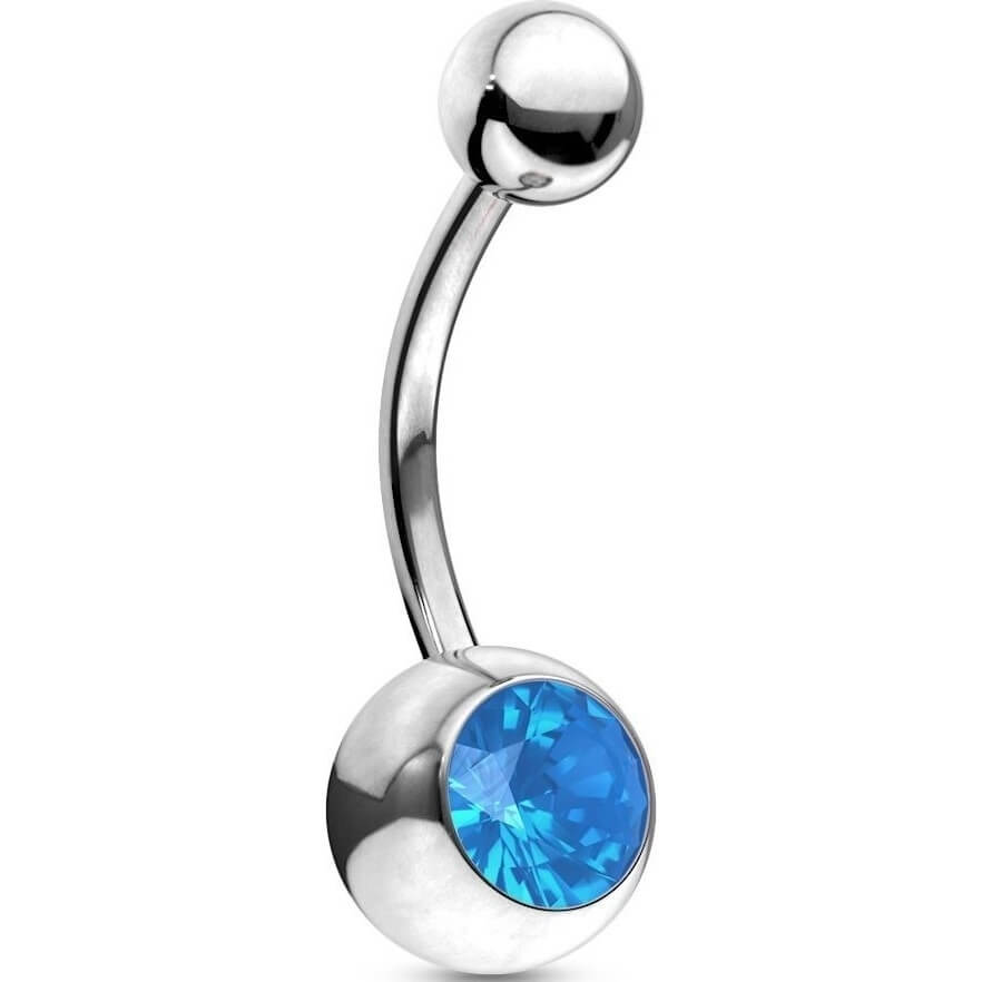 Bauchnabelpiercing Kugel Opal Silber