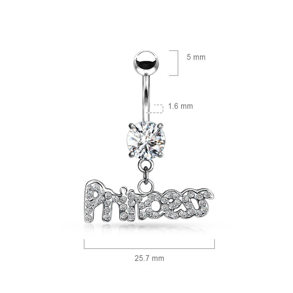 Bauchnabelpiercing PRINCESS beweglich Zirkonia