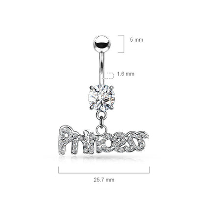 Bauchnabelpiercing PRINCESS beweglich Zirkonia