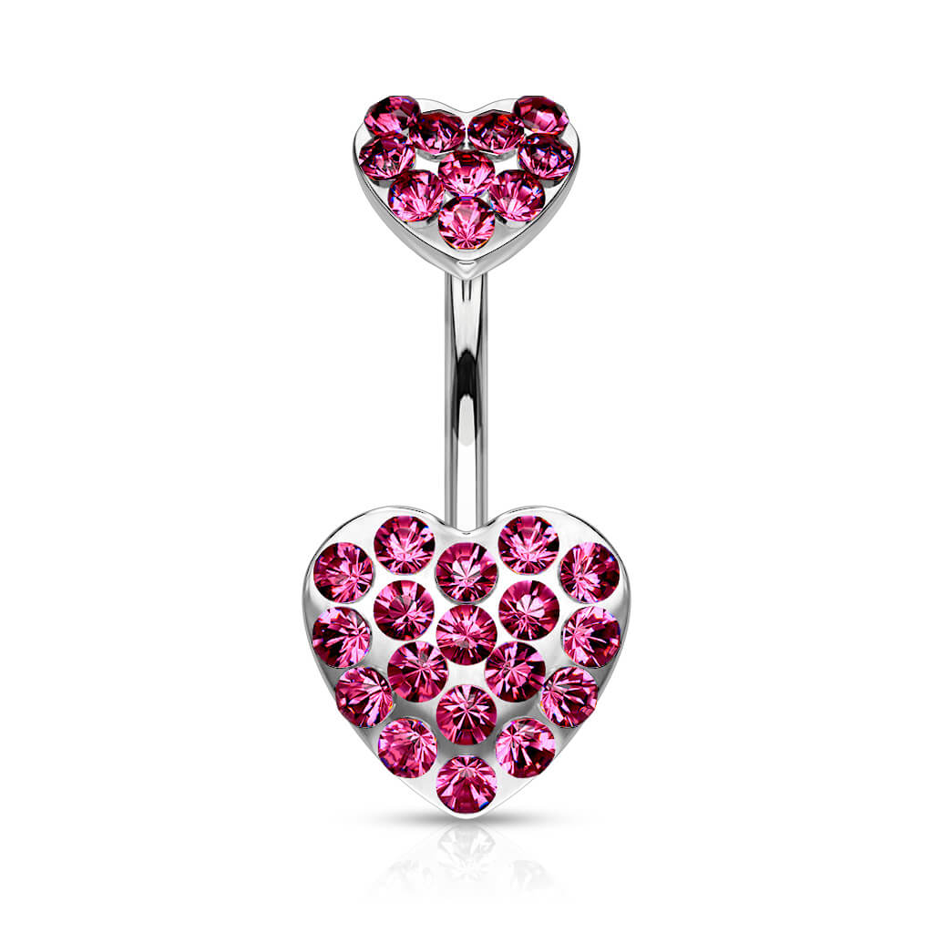 Piercing Ombelico Cuore in zirconi e argento