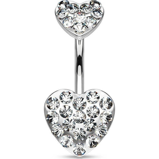 Piercing ombligo Corazón Circonita Plata