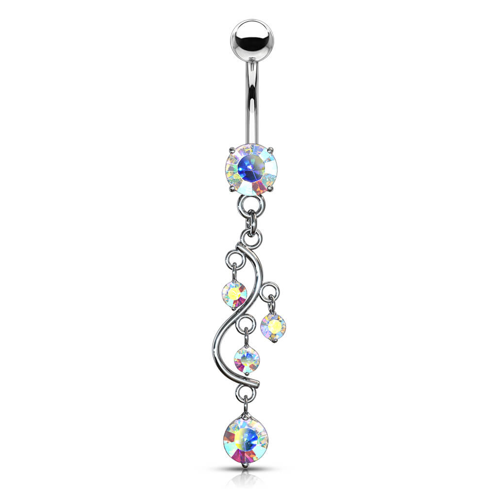 Belly Button Piercing Grapevine dangle Zirconia