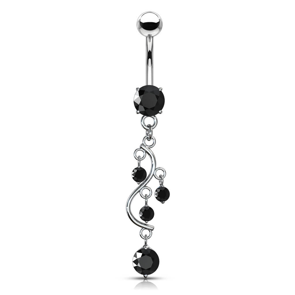 Belly Button Piercing Grapevine dangle Zirconia