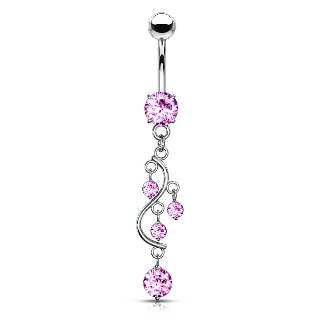 Belly Button Piercing Grapevine dangle Zirconia