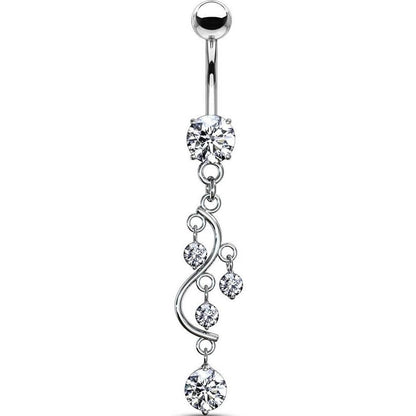 Belly Button Piercing Grapevine dangle Zirconia