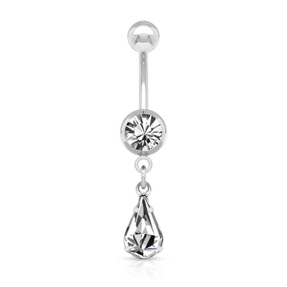 Bauchnabelpiercing Tropfen beweglich Zirkonia Silber