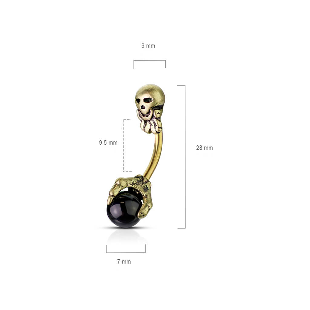 Piercing ombligo Calavera Garra Plata