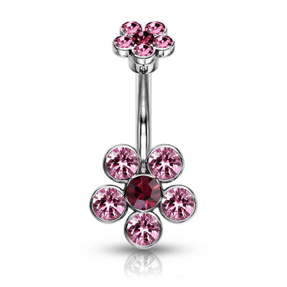 Bauchnabelpiercing Blume Zirkonia