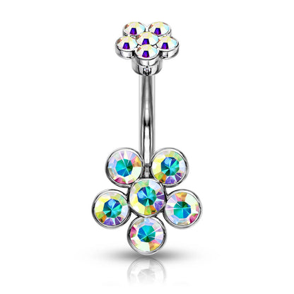 Piercing Nombril Fleur Zircone