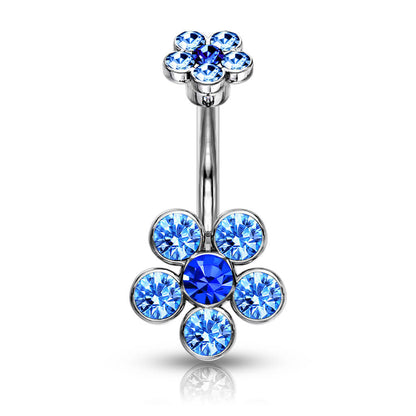 Piercing Nombril Fleur Zircone