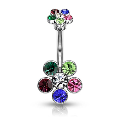 Bauchnabelpiercing Blume Zirkonia