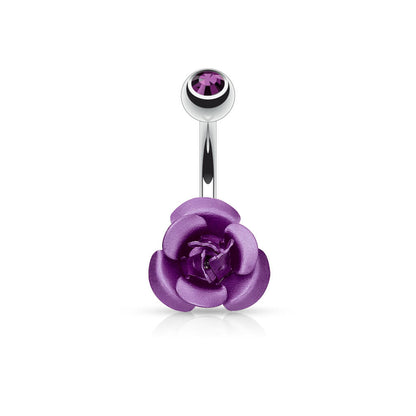 Piercing Nombril Rose Zircone Métal