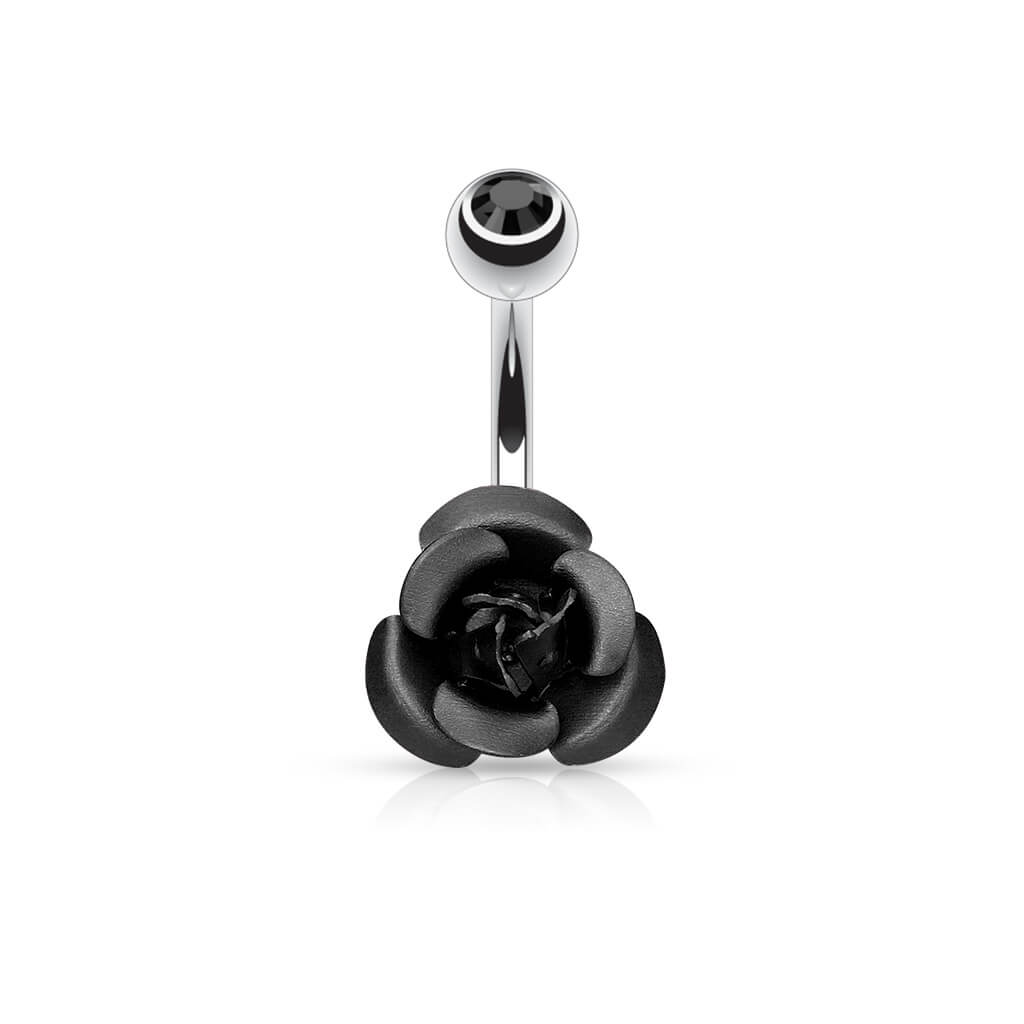 Piercing ombligo Rosa metal Circonita