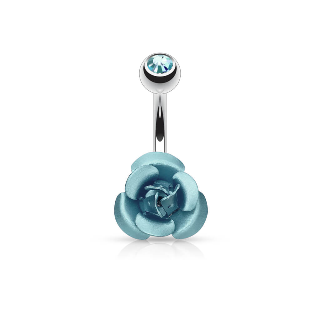 Bauchnabelpiercing Rose Metall Zirkonia