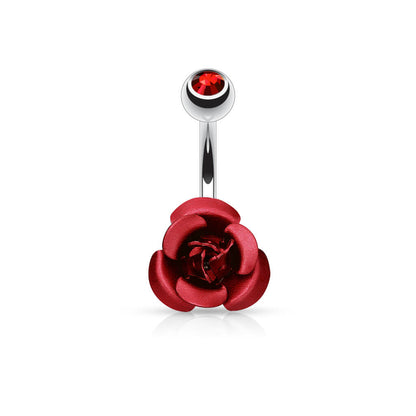 Piercing Nombril Rose Zircone Métal