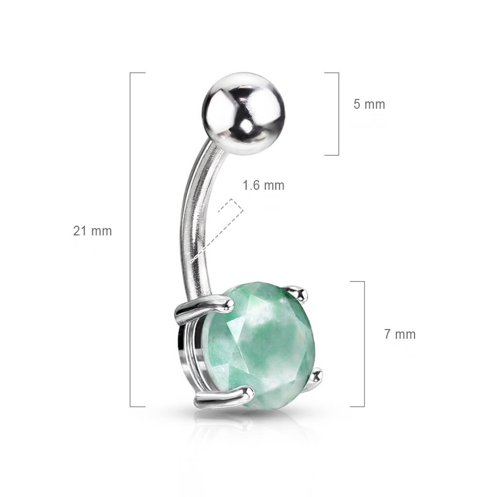 Piercing Nombril Pierre Semi-Précieuse Amazonite Ronde