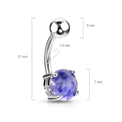 Belly Button Piercing Lapis Lazuli Semi-Precious Stone