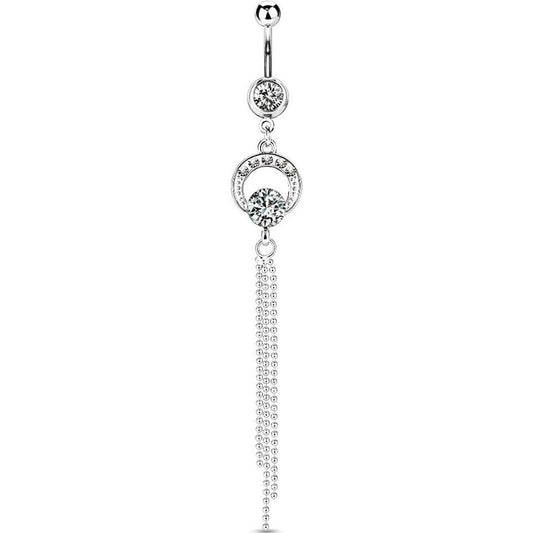 Piercing Nombril Pendentif chaine Zircone