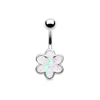 Bauchnabelpiercing Blume Opal Gold