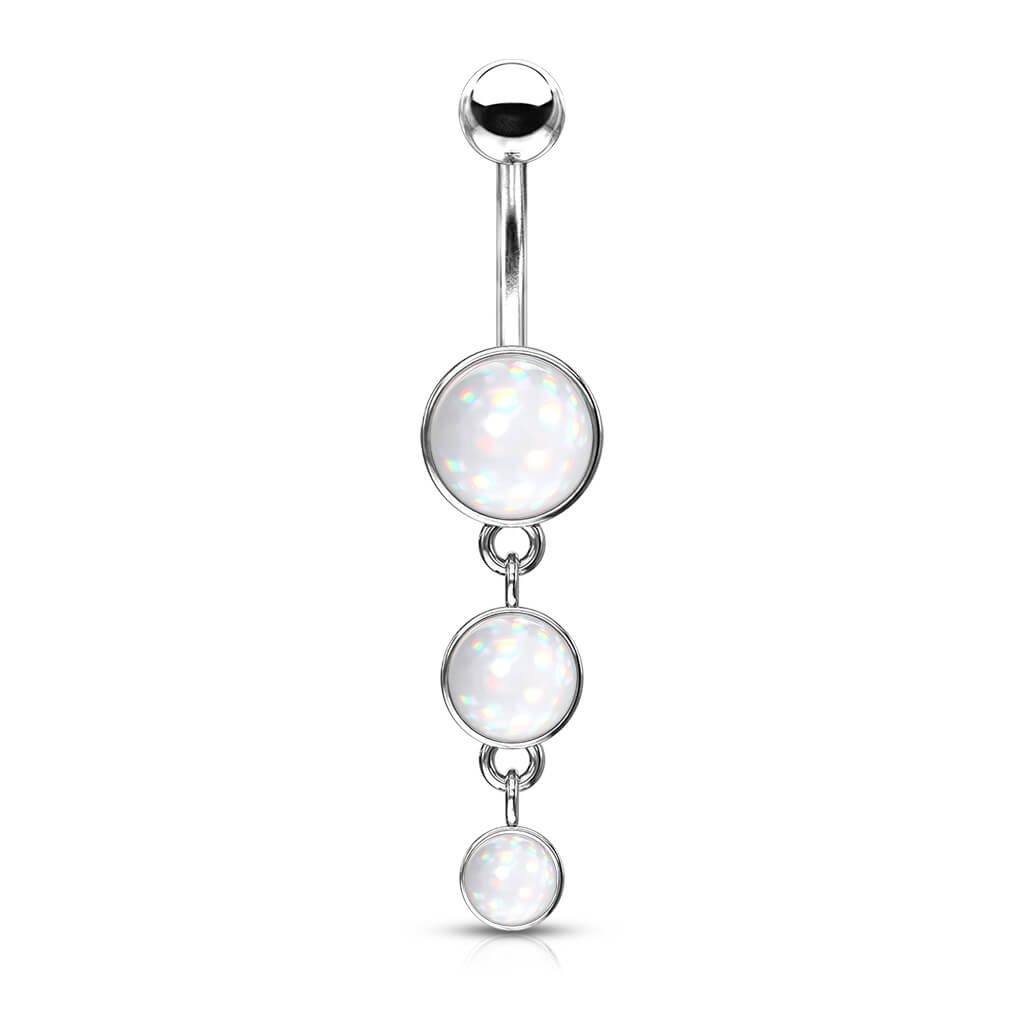 Piercing Ombelico Pendente di 3 pietre sintetiche brillanti