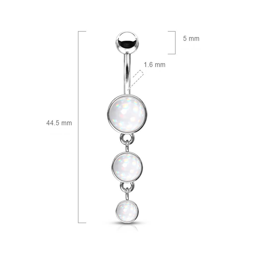 Belly Button Piercing 3 Illuminating synthetic Stone dangle