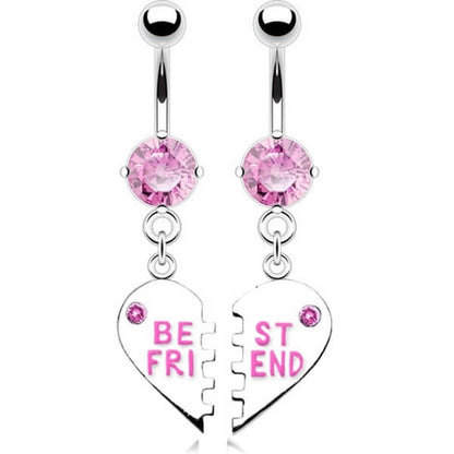 Bauchnabelpiercing BEST FRIEND Herz beweglich Zirkonia