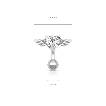 Piercing Nombril Ailes d´Ange Zircone Argent