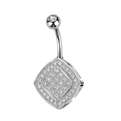 Belly Button Piercing Square Zirconia