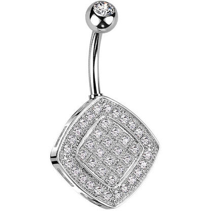 Belly Button Piercing Square Zirconia