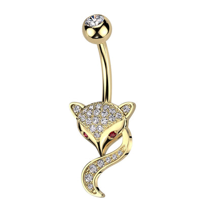 Belly Button Piercing Fox Zirconia