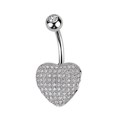 Belly Button Piercing Heart Zirconia