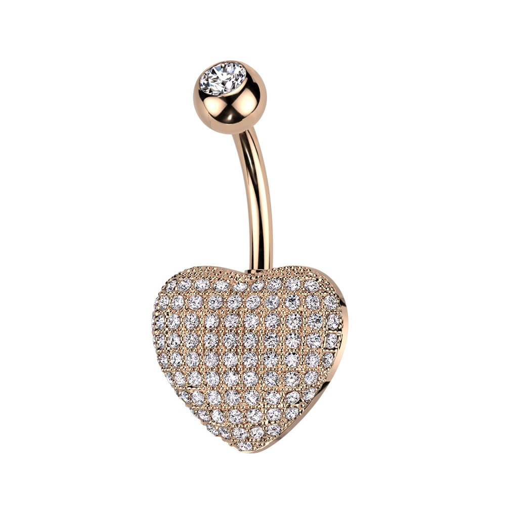 Piercing Ombelico Cuore di zirconi