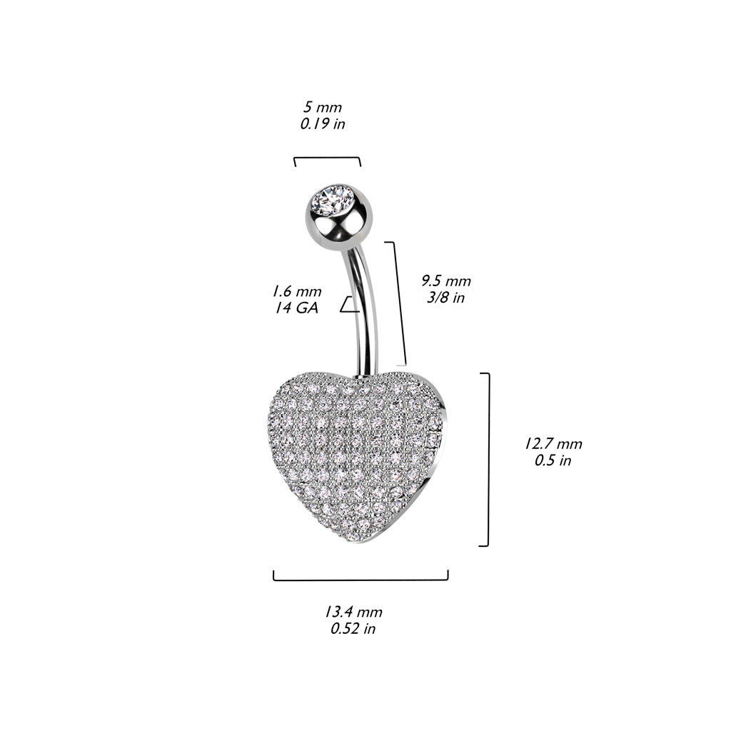 Piercing Ombelico Cuore di zirconi