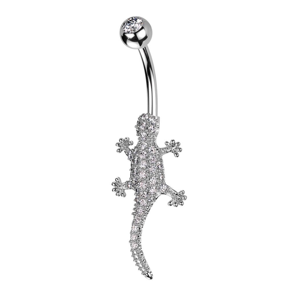 Piercing ombligo Lagarto circonita