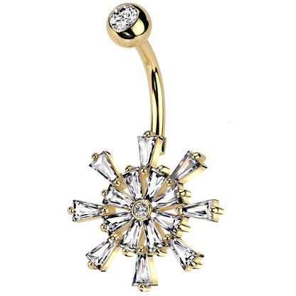 Belly Button Piercing ship wheel zirconia