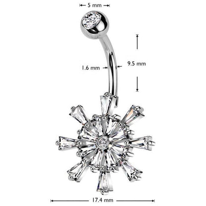 Belly Button Piercing ship wheel zirconia