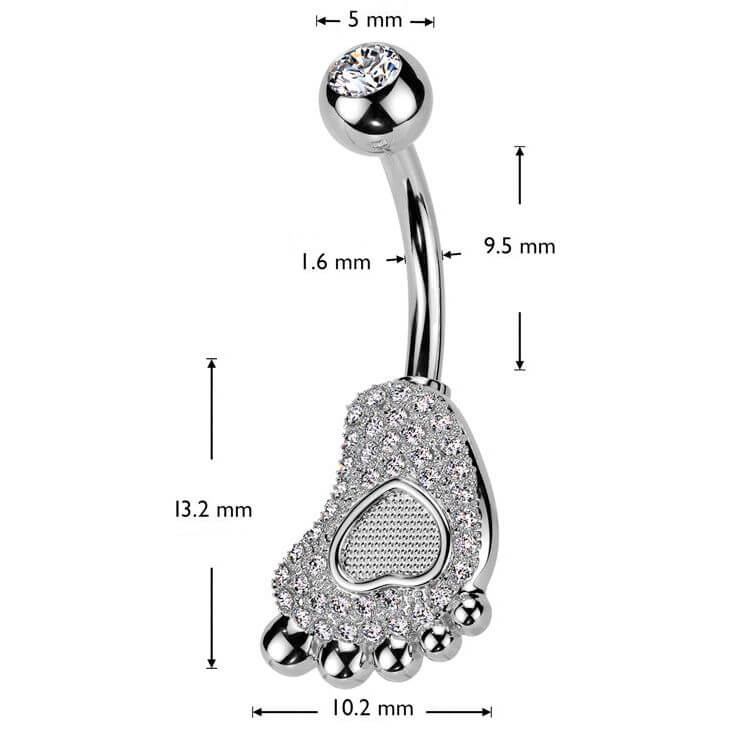 Bauchnabelpiercing Baby Fuss Zirkonia